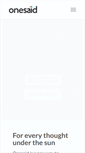 Mobile Screenshot of onesaid.com